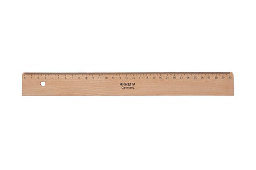 RHEITA Holzlineal, naturbelassen, 30 cm, mit Tuschekante