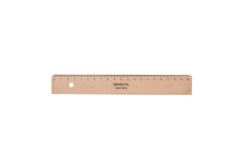 RHEITA Holzlineal, naturbelassen, 20 cm, mit Tuschekante