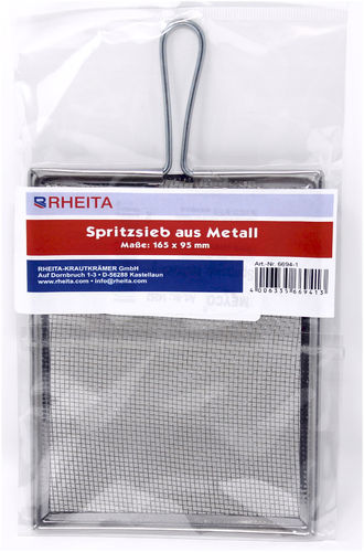 RHEITA Spritzsieb aus Metall eckig, silber, 16,5 x 9,5 cm, im Polybeutel
