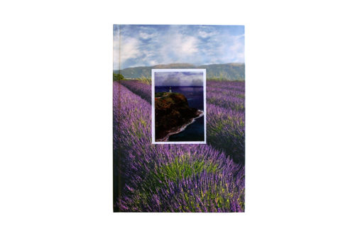 RHEITA Notizbuch mit Wechselbild "Lavendel", A5, kariert, 96 Blatt, 70g/m²